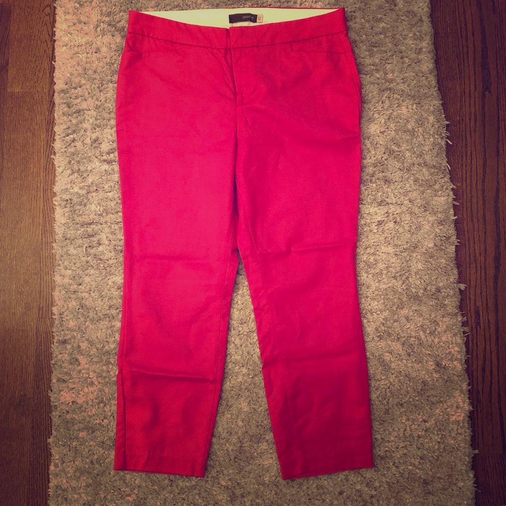 Hot pink crop dress pants